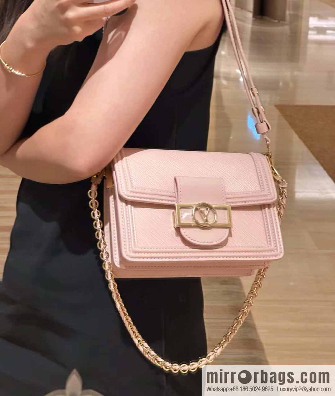 [Boutique‑grade] M23558 pink epi Dauphine series Dauphine mini handbag M23559