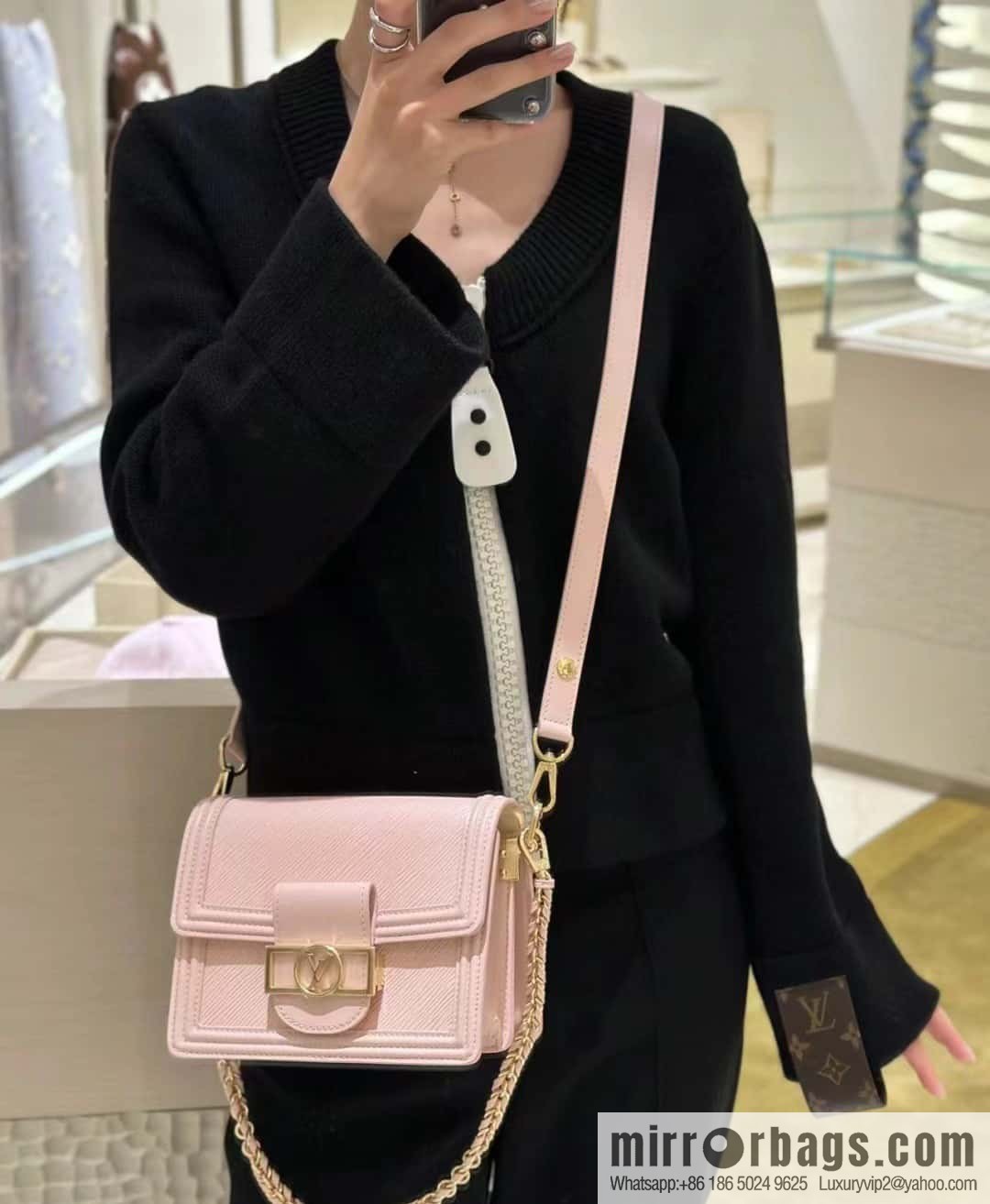 [Boutique‑grade] M23558 pink epi Dauphine series Dauphine mini handbag M23559