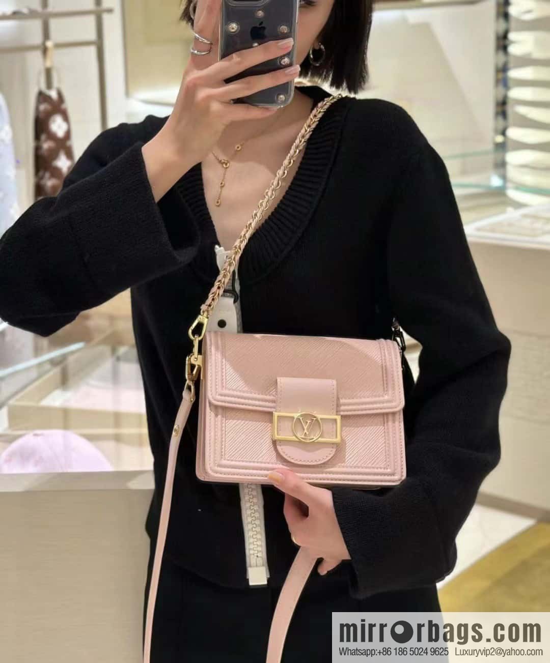 [Boutique‑grade] M23558 pink epi Dauphine series Dauphine mini handbag M23559