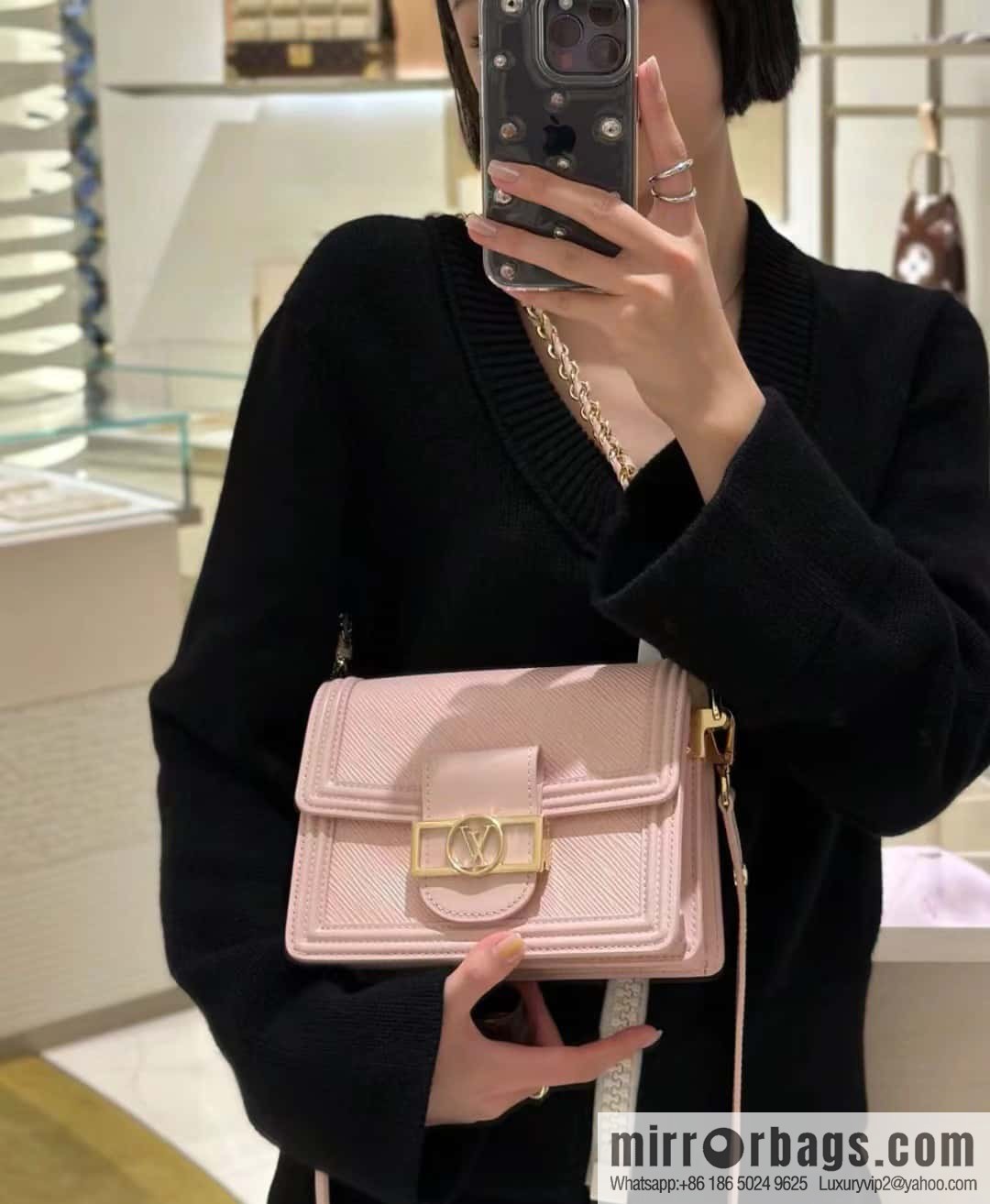 [Boutique‑grade] M23558 pink epi Dauphine series Dauphine mini handbag M23559