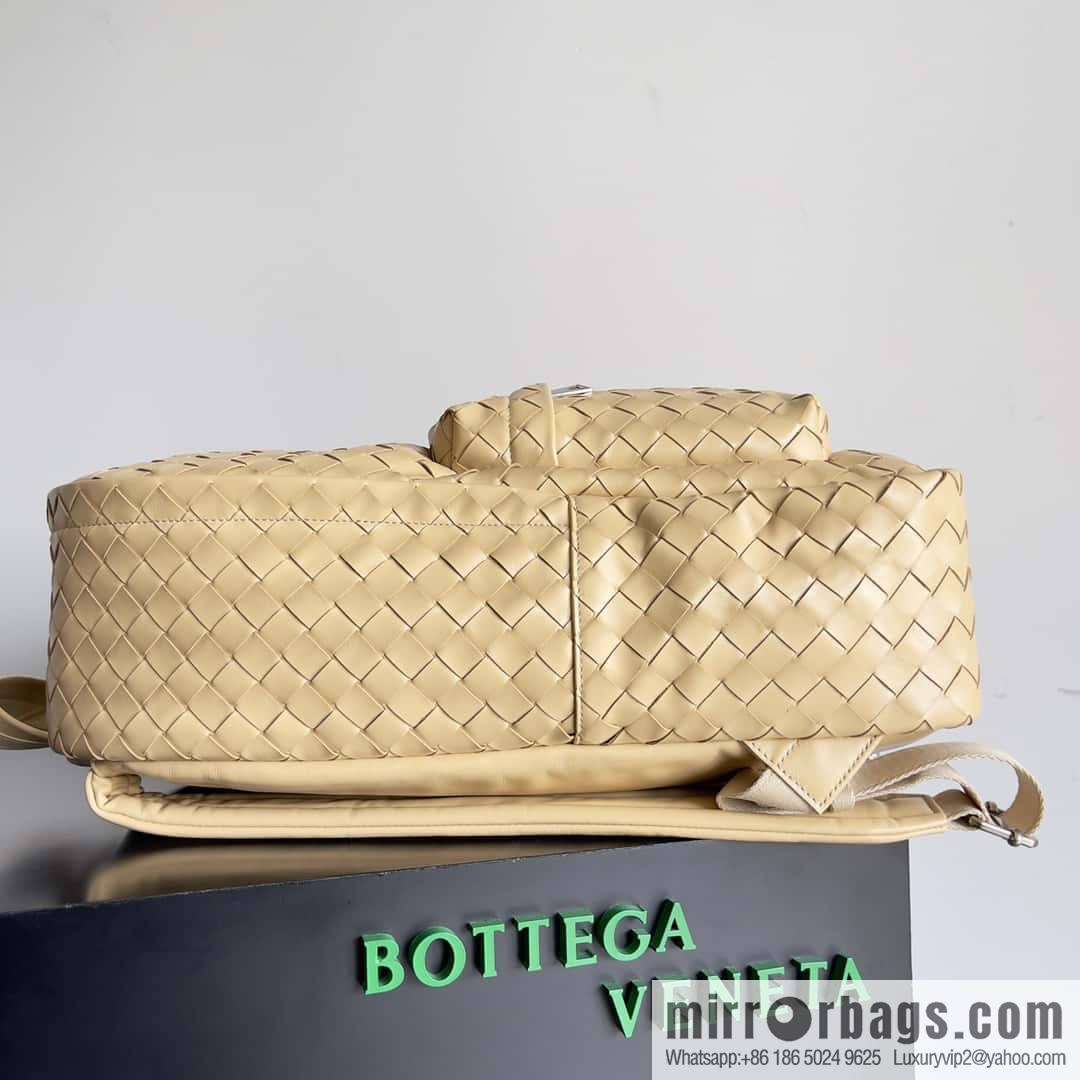 Large~ BV new woven backpack model number: 730732 oat color