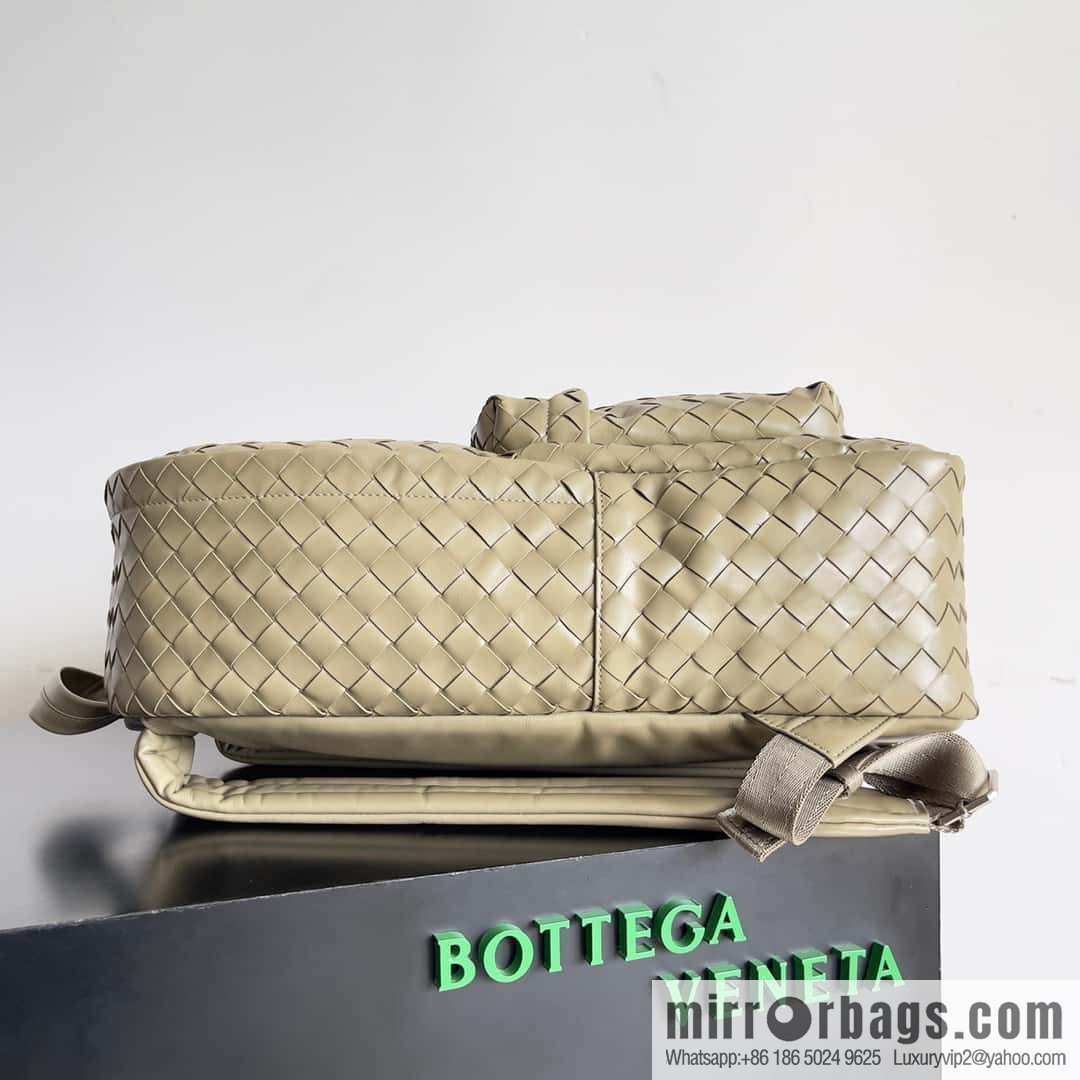 Large~ BV new woven backpack model number: 730732 taupe