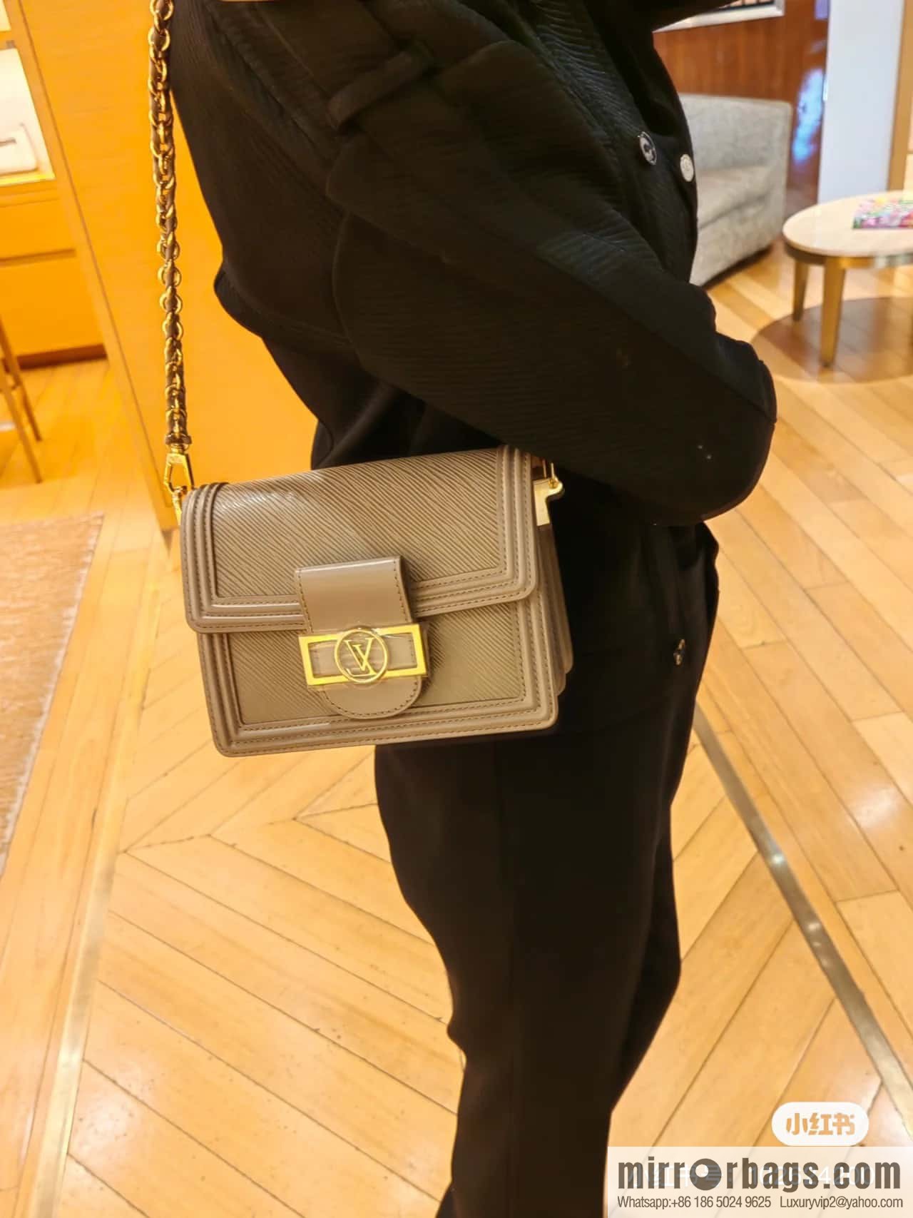 [Boutique‑grade] M23559 khaki epi Dauphine series Dauphine mini handbag