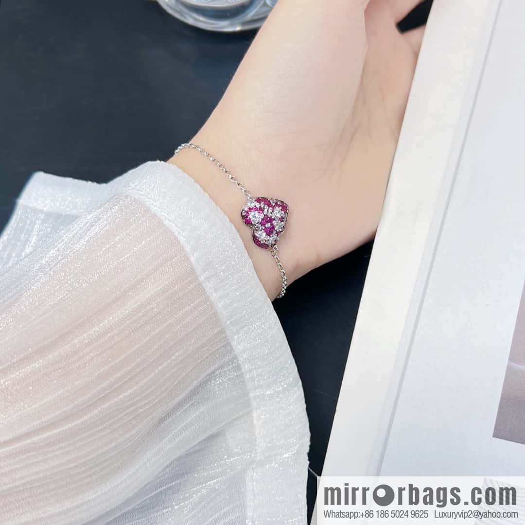 ❗New ❗ ☀ bracelet necklace ☀ APM Yang Zi same series, fuchsia love ❤️ peach heart adjustable bracelet necklace