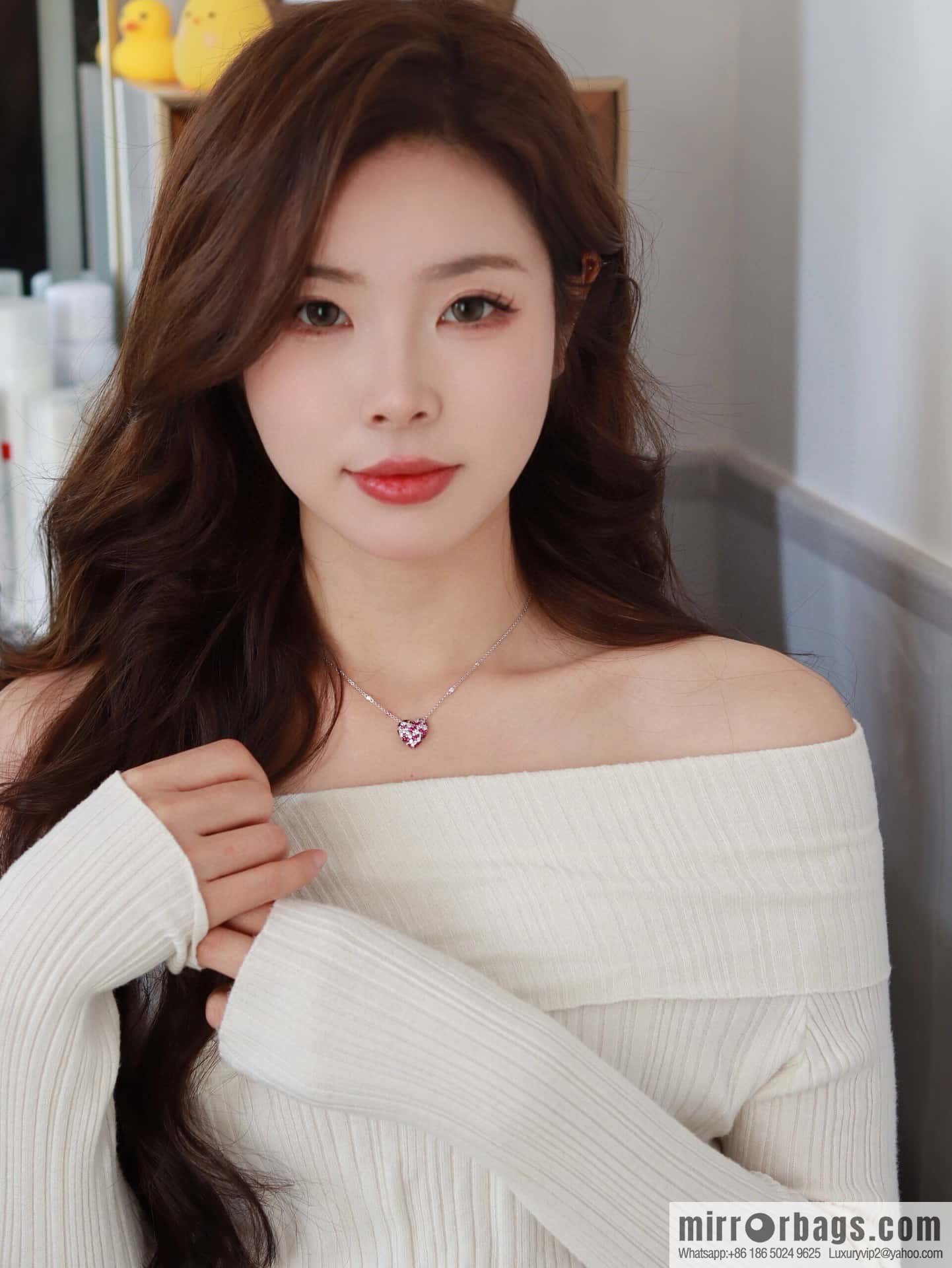 ❗New ❗ ☀ bracelet necklace ☀ APM Yang Zi same series, fuchsia love ❤️ peach heart adjustable bracelet necklace
