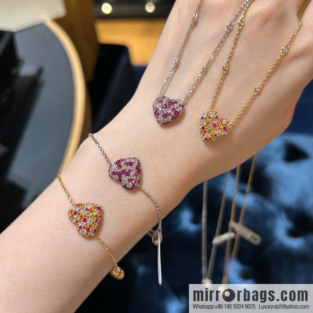❗New ❗ ☀ bracelet necklace ☀ APM Yang Zi same series, fuchsia love ❤️ peach heart adjustable bracelet necklace