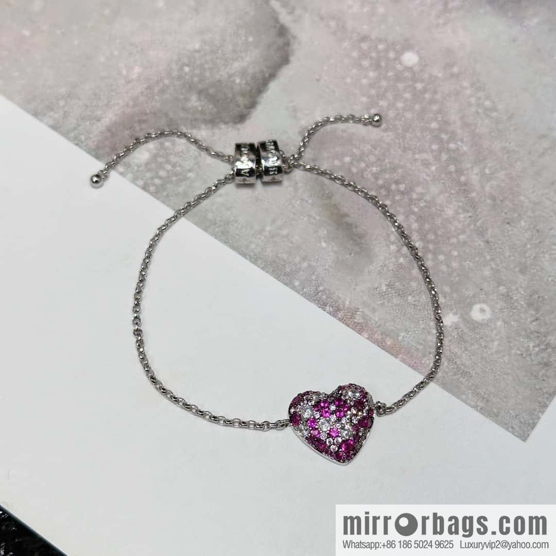 ❗New ❗ ☀ bracelet necklace ☀ APM Yang Zi same series, fuchsia love ❤️ peach heart adjustable bracelet necklace