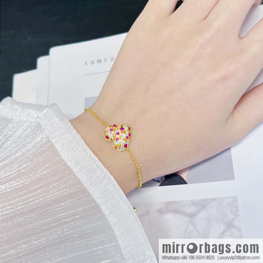 ❗New ❗ ☀ bracelet necklace ☀ APM Yang Zi same series, fuchsia love ❤️ peach heart adjustable bracelet necklace