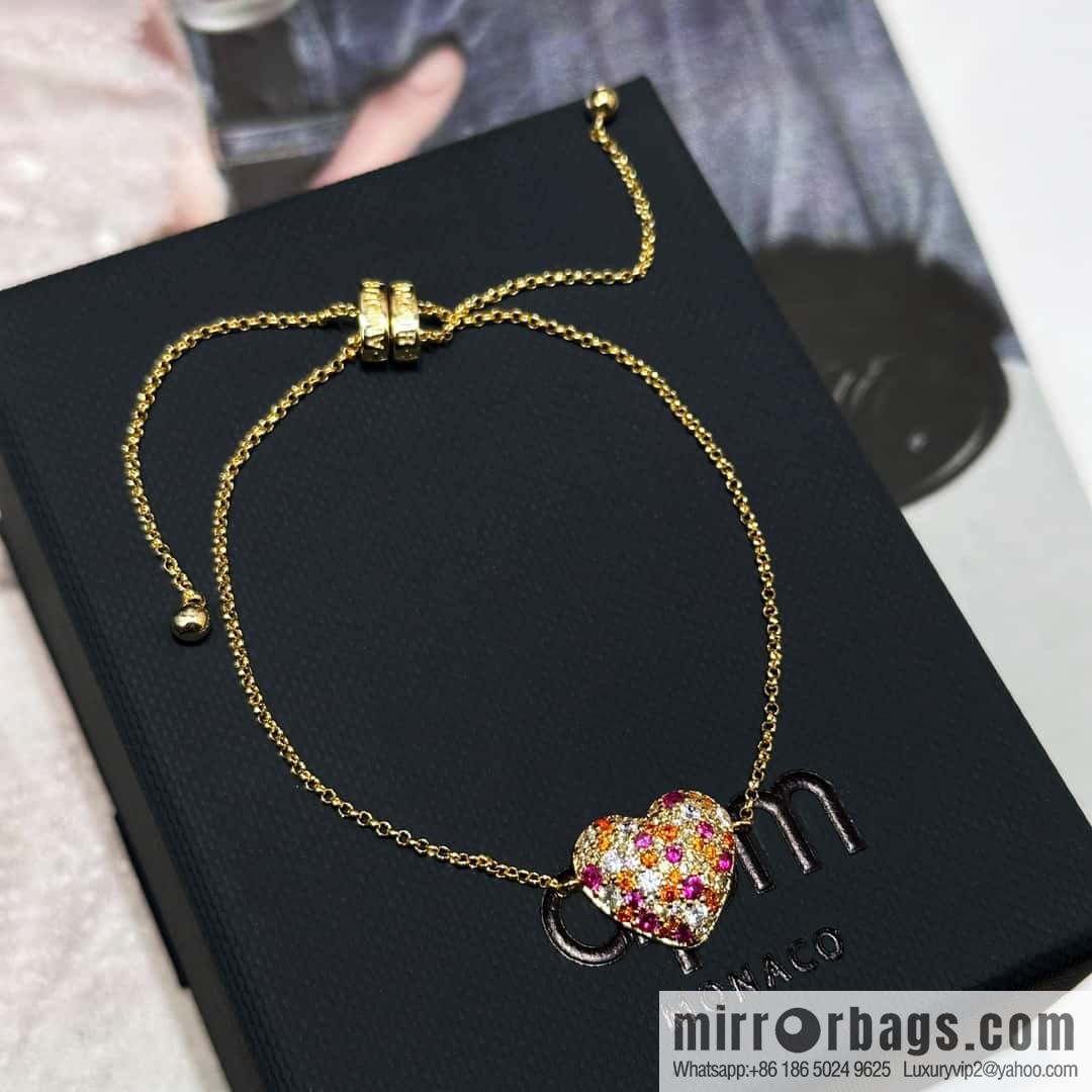 ❗New ❗ ☀ bracelet necklace ☀ APM Yang Zi same series, fuchsia love ❤️ peach heart adjustable bracelet necklace