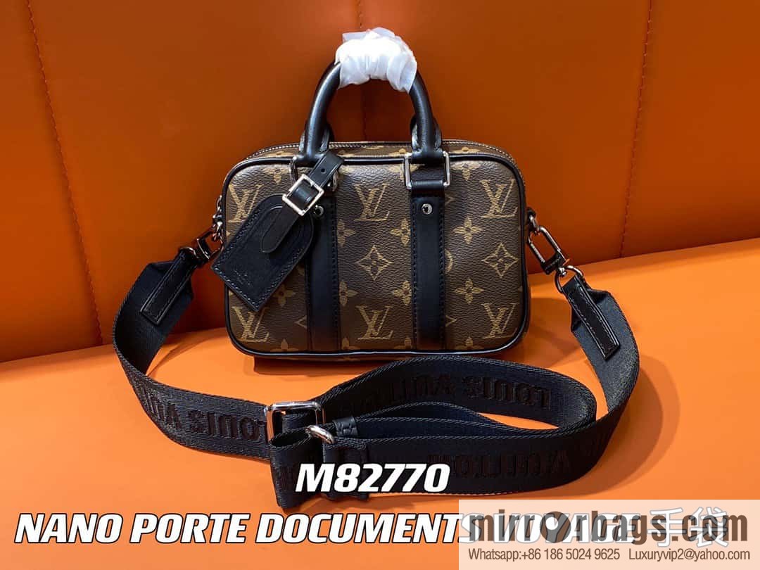 [Boutique‑grade] M82770 monogram mini men's bag briefcase series NANO PORTE DOCUMENTS VOYAGE handbag