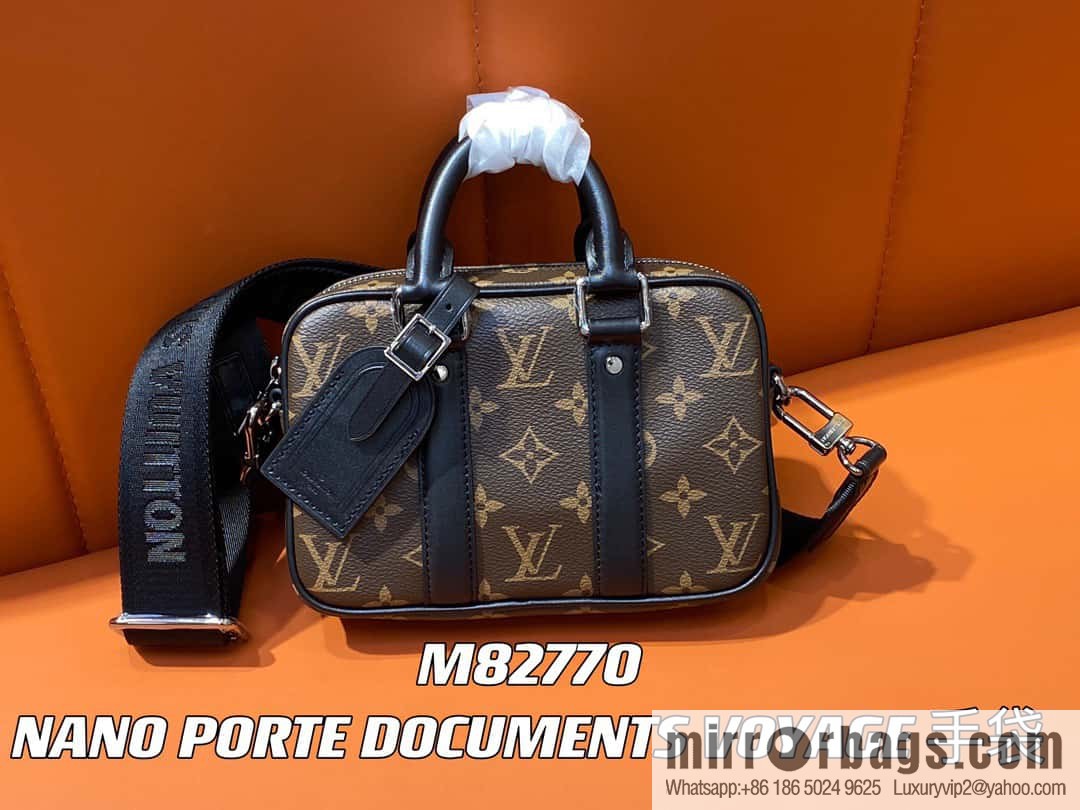 [Boutique‑grade] M82770 monogram mini men's bag briefcase series NANO PORTE DOCUMENTS VOYAGE handbag