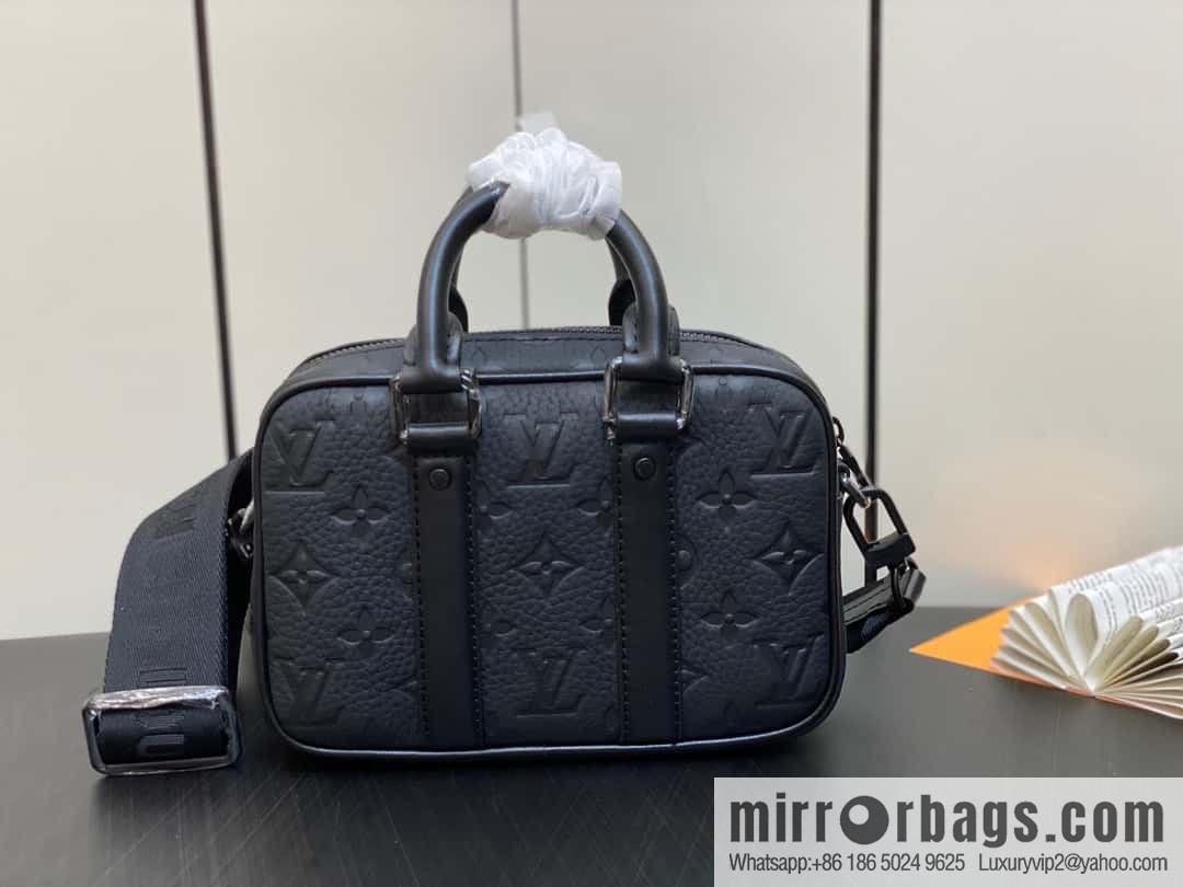 [Boutique‑grade] M82770 black embossed, full leather mini men's bag briefcase series NANO PORTE DOCUMENTS VOYAGE handbag