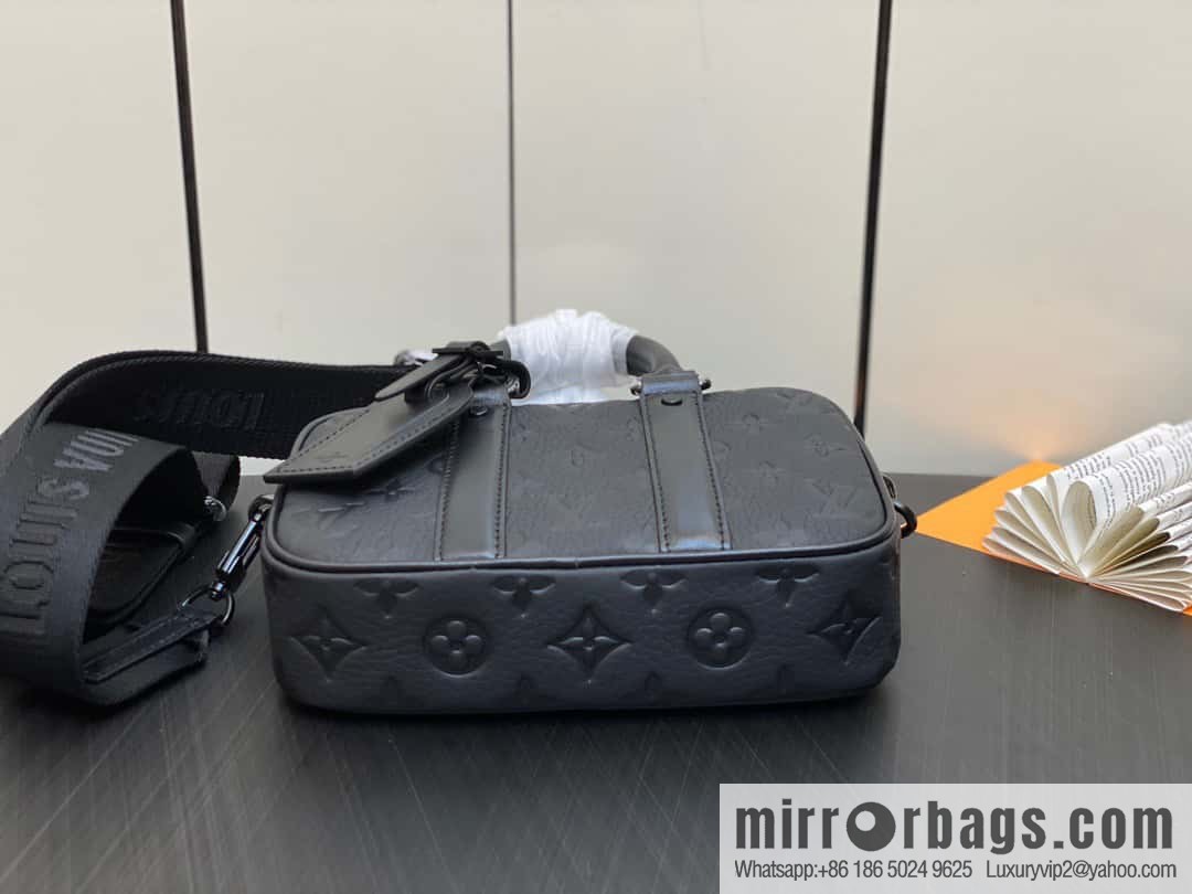 [Boutique‑grade] M82770 black embossed, full leather mini men's bag briefcase series NANO PORTE DOCUMENTS VOYAGE handbag