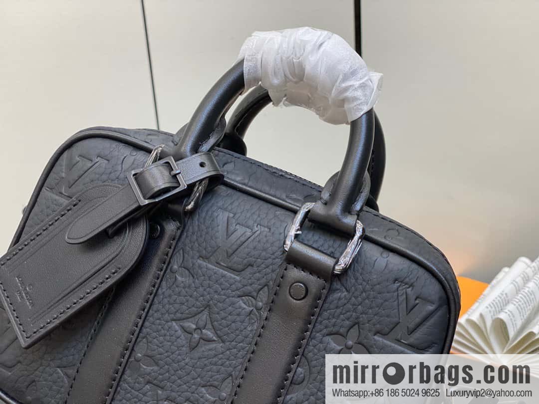 [Boutique‑grade] M82770 black embossed, full leather mini men's bag briefcase series NANO PORTE DOCUMENTS VOYAGE handbag