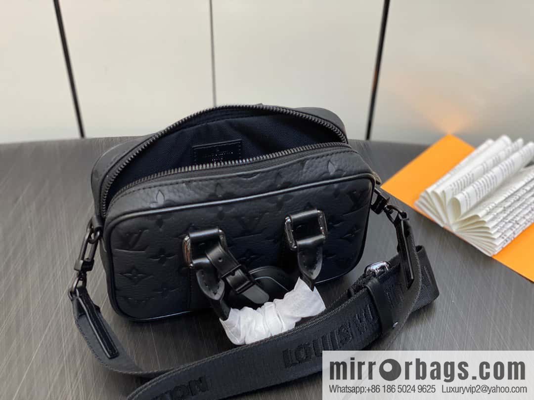[Boutique‑grade] M82770 black embossed, full leather mini men's bag briefcase series NANO PORTE DOCUMENTS VOYAGE handbag