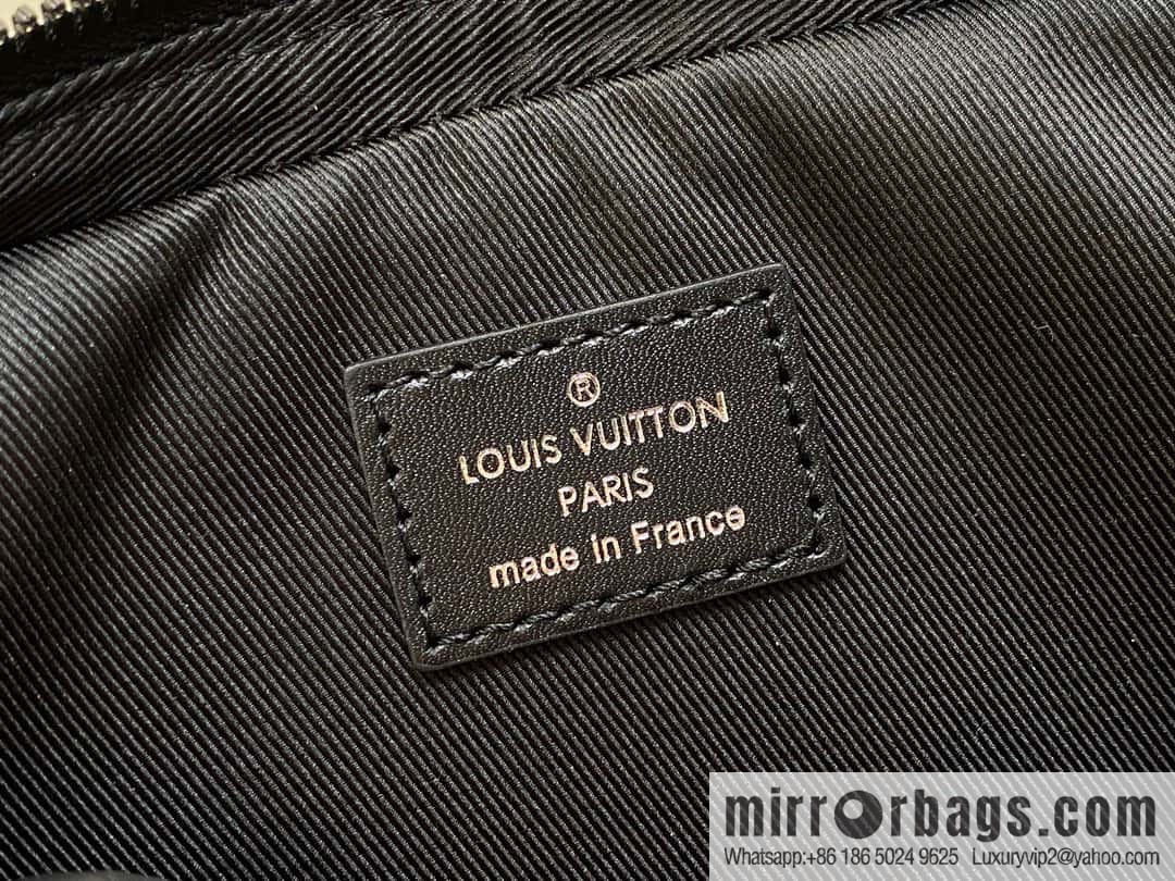 [Boutique‑grade] M82770 black embossed, full leather mini men's bag briefcase series NANO PORTE DOCUMENTS VOYAGE handbag