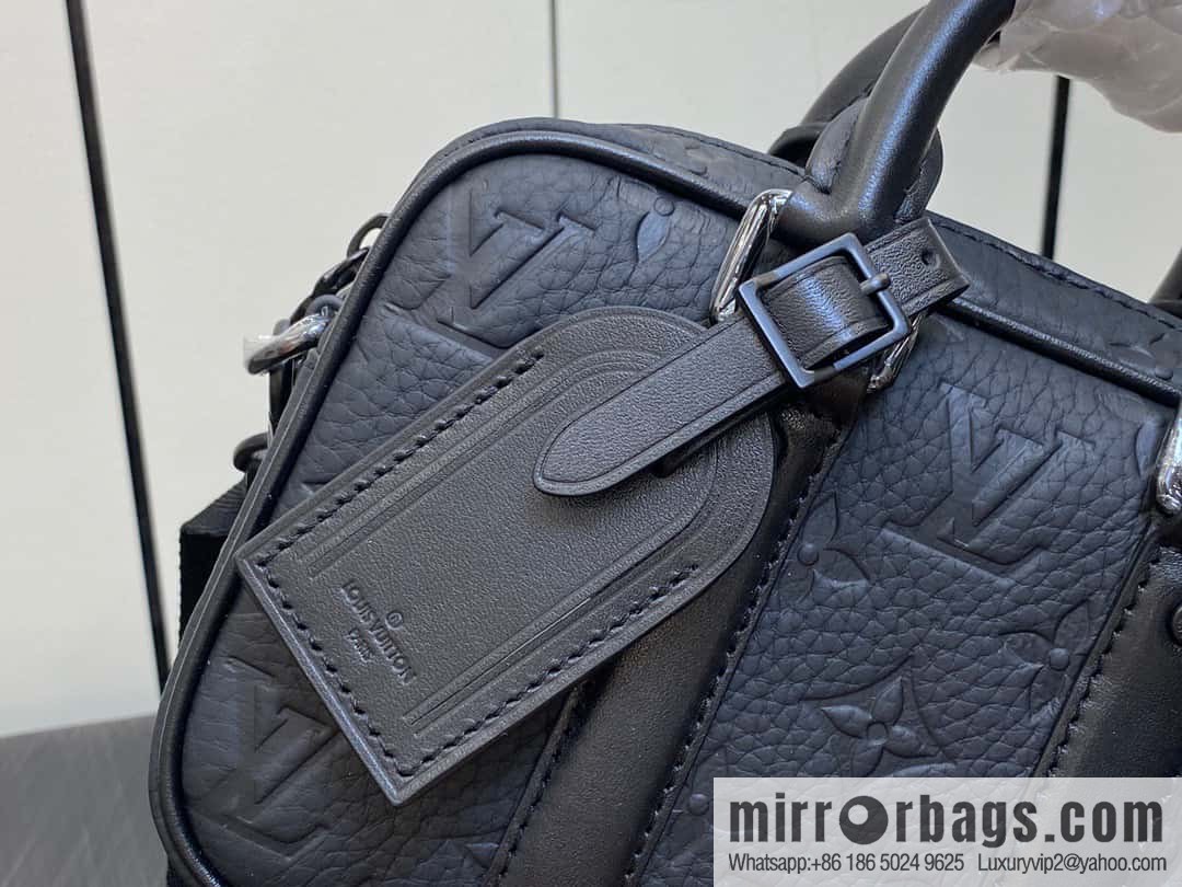 [Boutique‑grade] M82770 black embossed, full leather mini men's bag briefcase series NANO PORTE DOCUMENTS VOYAGE handbag