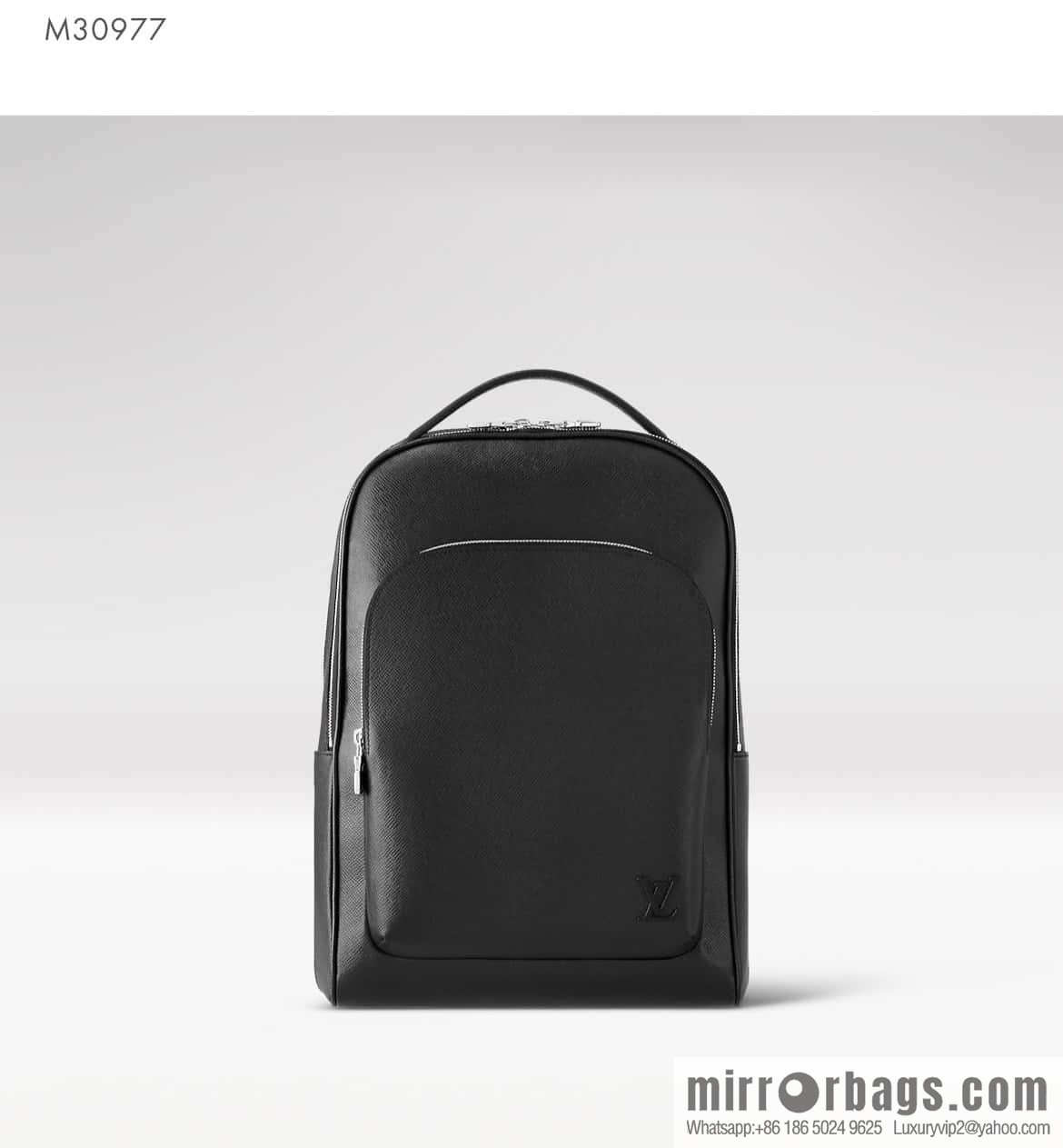 LV [Premium‑quality] M30977 black full leather, cross pattern backpack series Avenue backpack