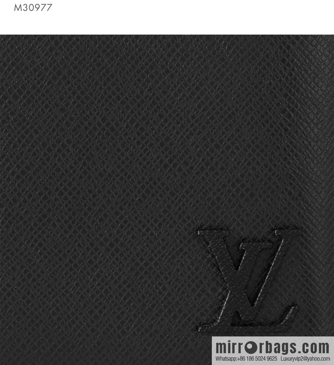 LV [Premium‑quality] M30977 black full leather, cross pattern backpack series Avenue backpack