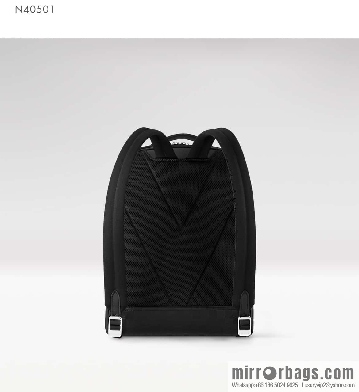 [Premium‑quality] N40501 black full leather pressure grid, full leather backpack series Avenue backpack