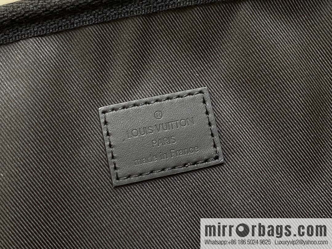[Premium‑quality] N40501 black full leather pressure grid, full leather backpack series Avenue backpack