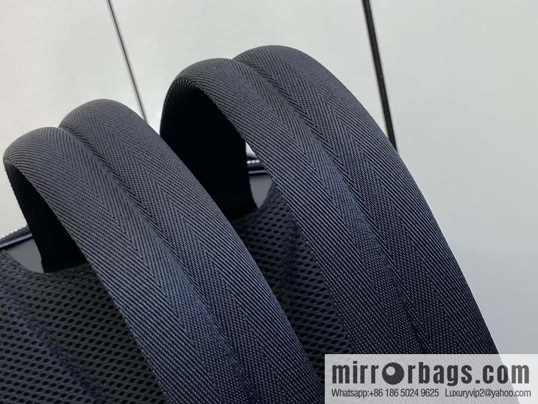 [Premium‑quality] N40501 black full leather pressure grid, full leather backpack series Avenue backpack