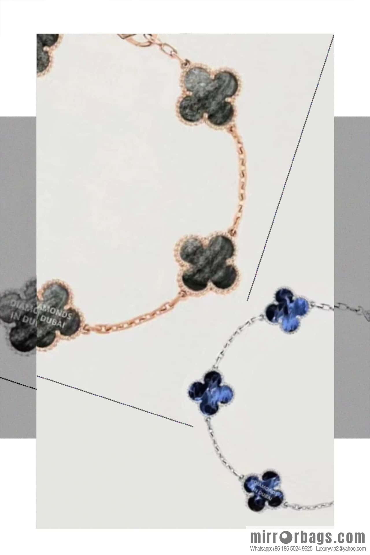 ☀️Van Cleef & Arpels Silver Obsidian Five Flowers Bracelet ☀