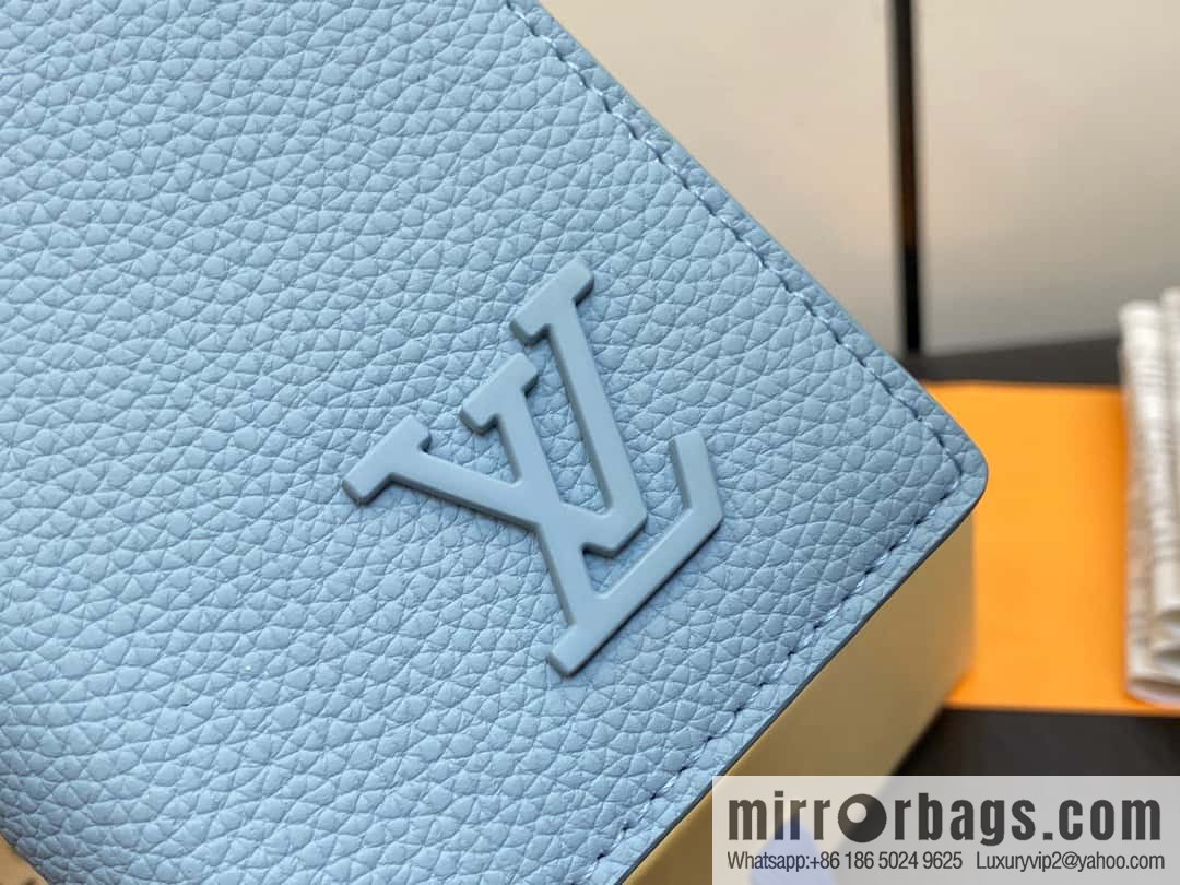[Boutique‑grade] M82805 light blue full leather card holder wallet series, pocket wallet m82275 82276