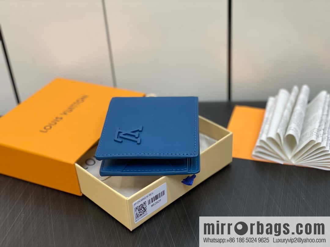 [Boutique‑grade] M82809 dark blue full leather, short suit clip series MULTIPLE wallet m82273 82274