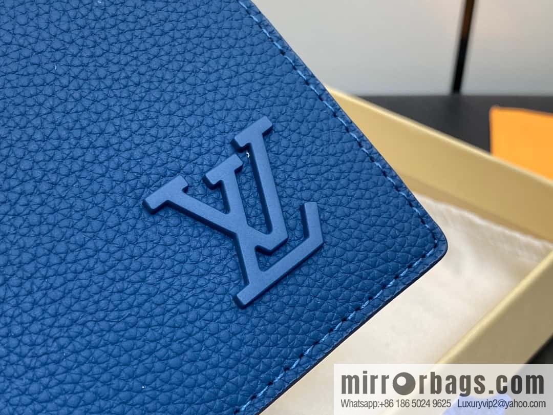 [Boutique‑grade] M82809 dark blue full leather, short suit clip series MULTIPLE wallet m82273 82274