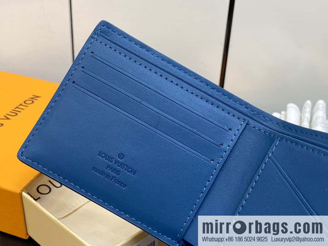 [Boutique‑grade] M82809 dark blue full leather, short suit clip series MULTIPLE wallet m82273 82274