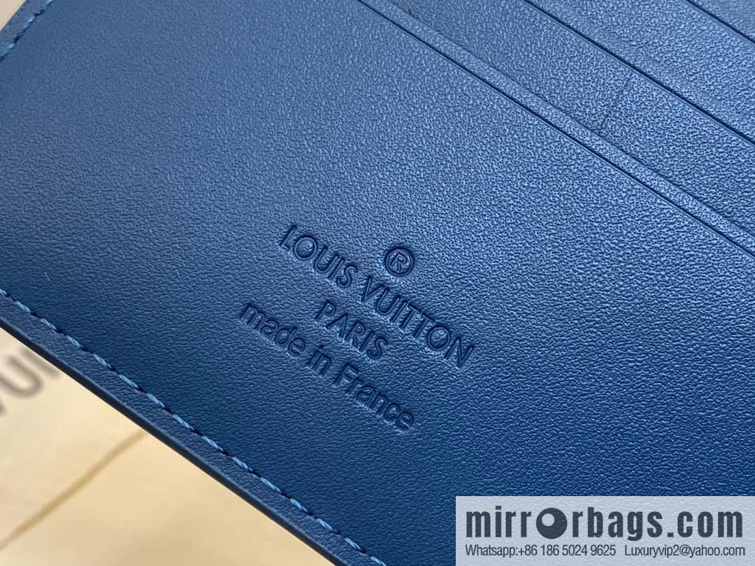 [Boutique‑grade] M82809 dark blue full leather, short suit clip series MULTIPLE wallet m82273 82274