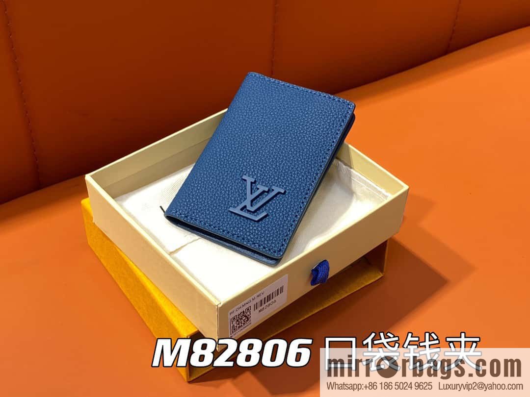 [Boutique‑grade] M82806 dark blue full leather card holder wallet series, pocket wallet m82275 82276