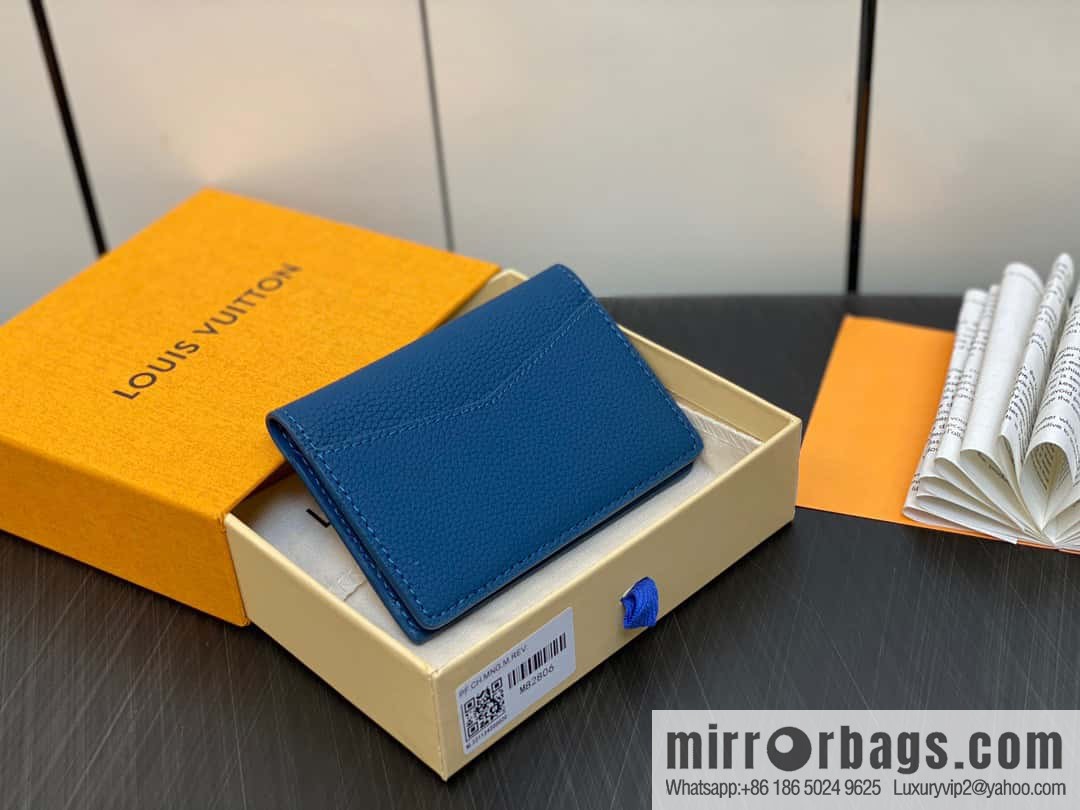 [Boutique‑grade] M82806 dark blue full leather card holder wallet series, pocket wallet m82275 82276