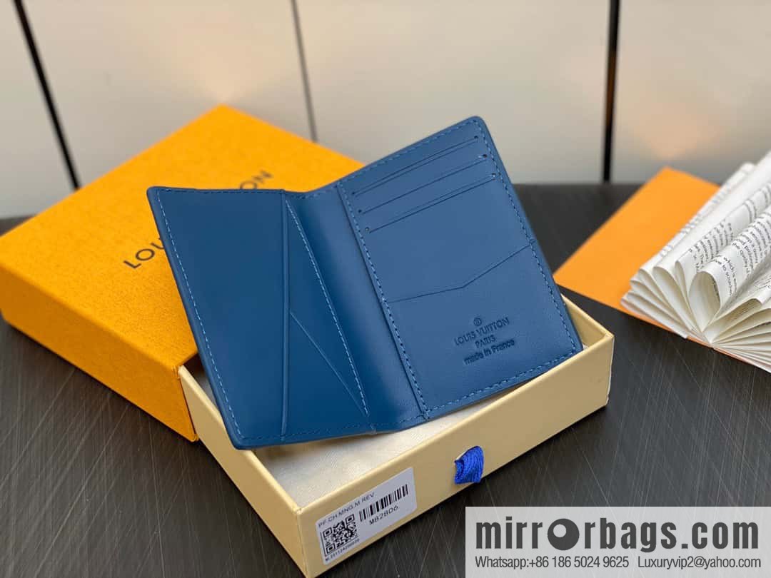 [Boutique‑grade] M82806 dark blue full leather card holder wallet series, pocket wallet m82275 82276