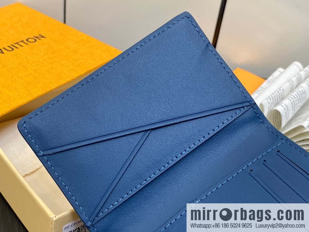 [Boutique‑grade] M82806 dark blue full leather card holder wallet series, pocket wallet m82275 82276