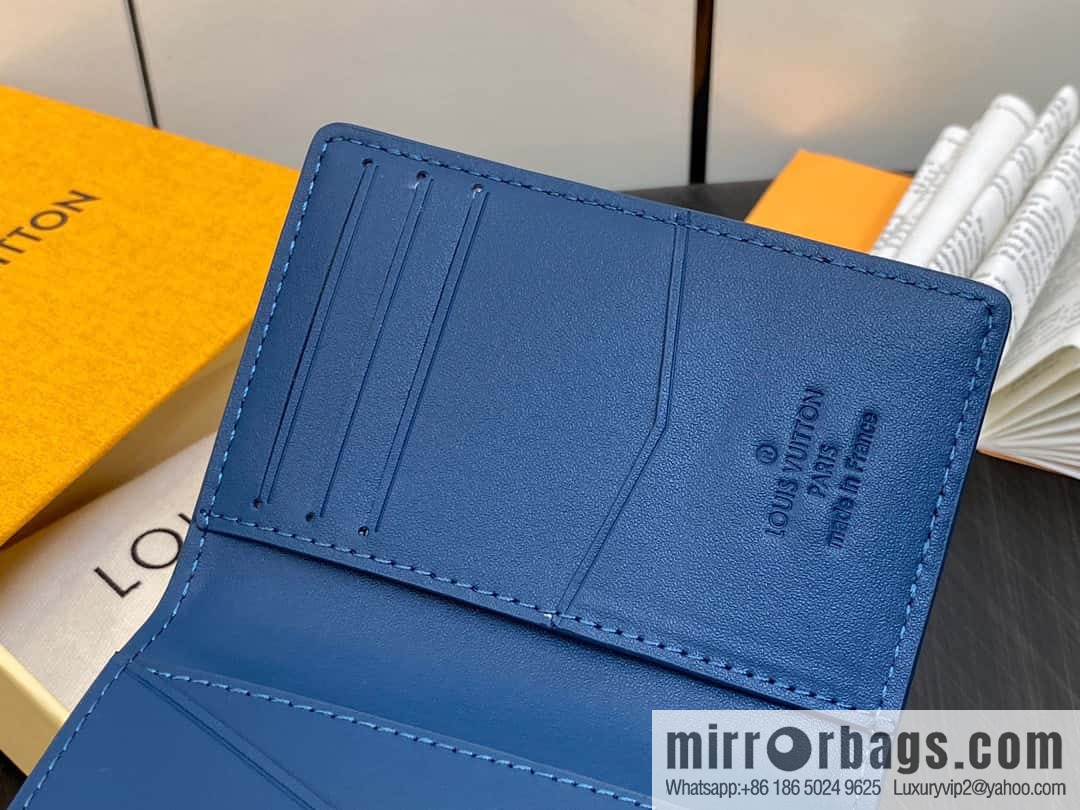 [Boutique‑grade] M82806 dark blue full leather card holder wallet series, pocket wallet m82275 82276
