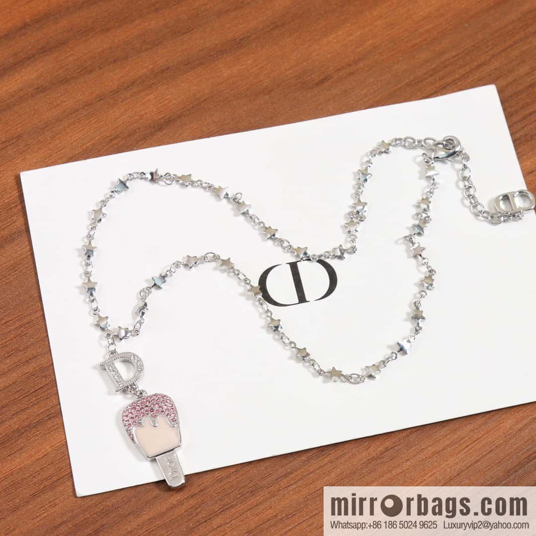 Dior pink diamond popsicle necklace