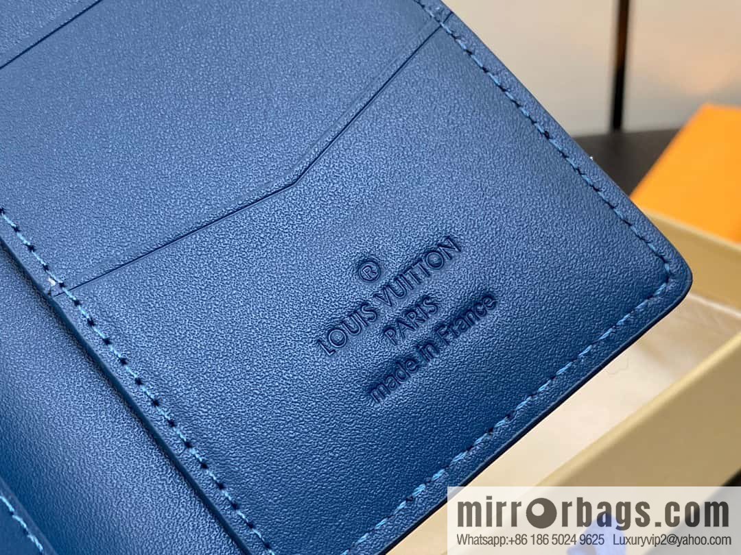 [Boutique‑grade] M82806 dark blue full leather card holder wallet series, pocket wallet m82275 82276