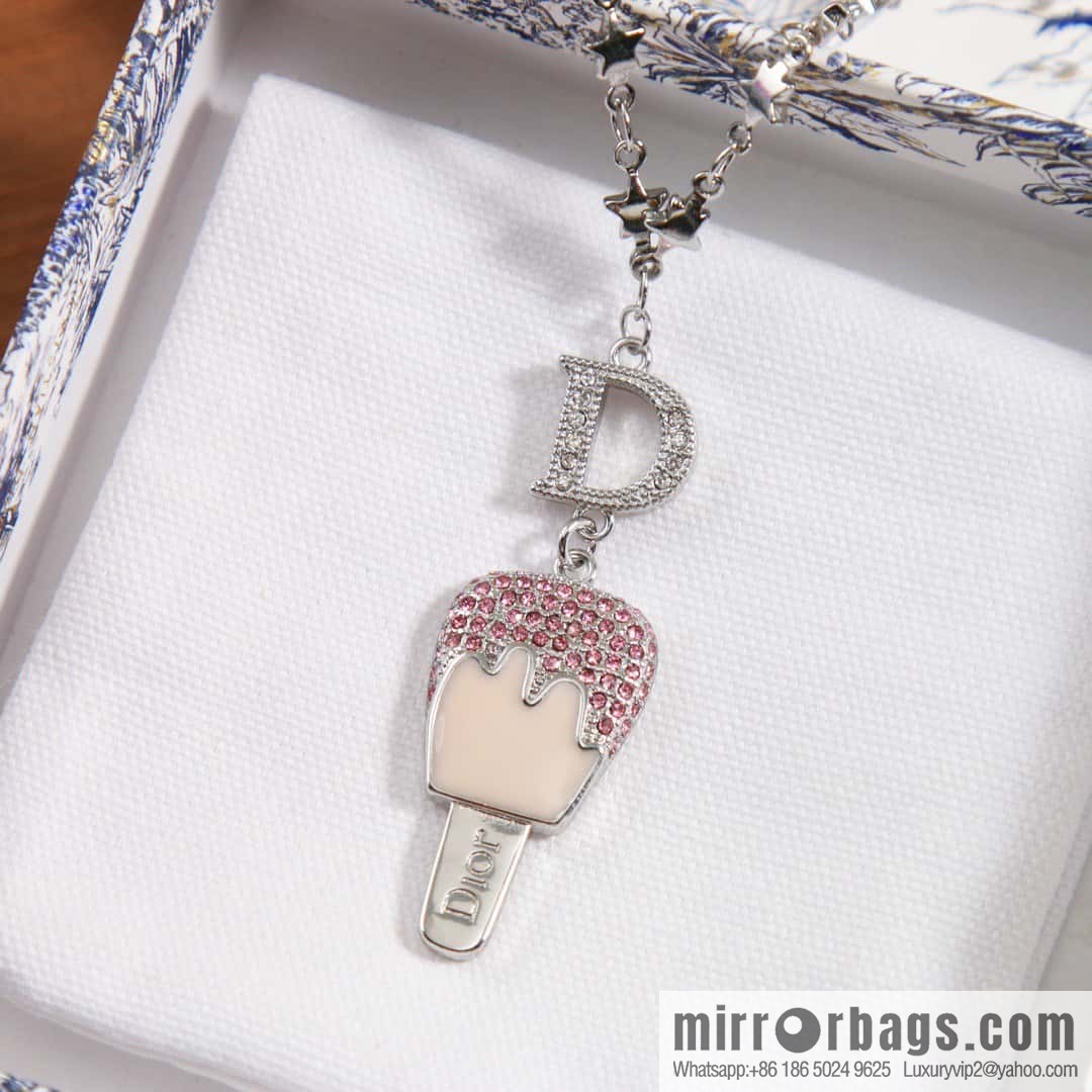 Dior pink diamond popsicle necklace