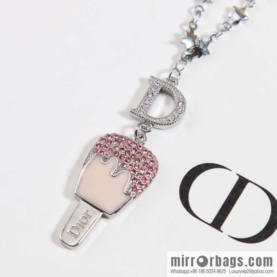 Dior pink diamond popsicle necklace