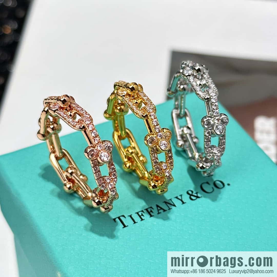☀️Tiffany & co. Tiffany HardWear Collection, Full Diamond Horseshoe Ring ☀️