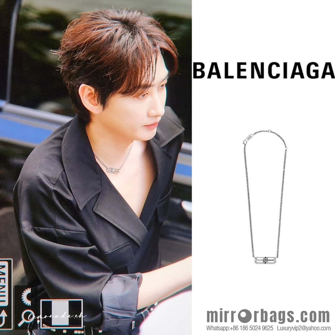 ☀️New Balenciaga BALENCIAGA Double B Full Diamond Necklace