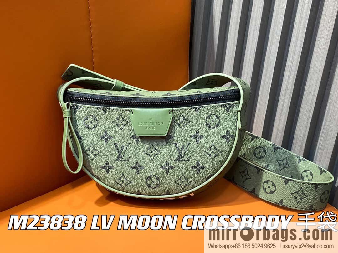 [Boutique‑grade] M23838 green, men's bag moon bag series LV MOON CROSSBODY handbag M23838 green flower