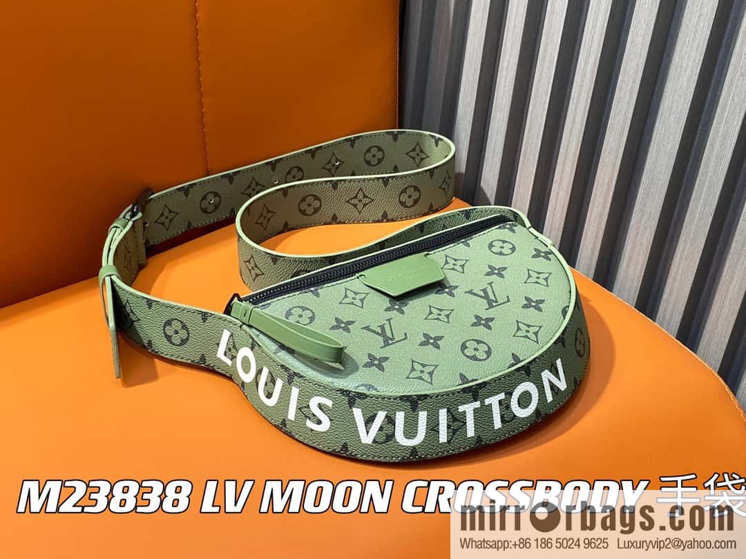 [Boutique‑grade] M23838 green, men's bag moon bag series LV MOON CROSSBODY handbag M23838 green flower