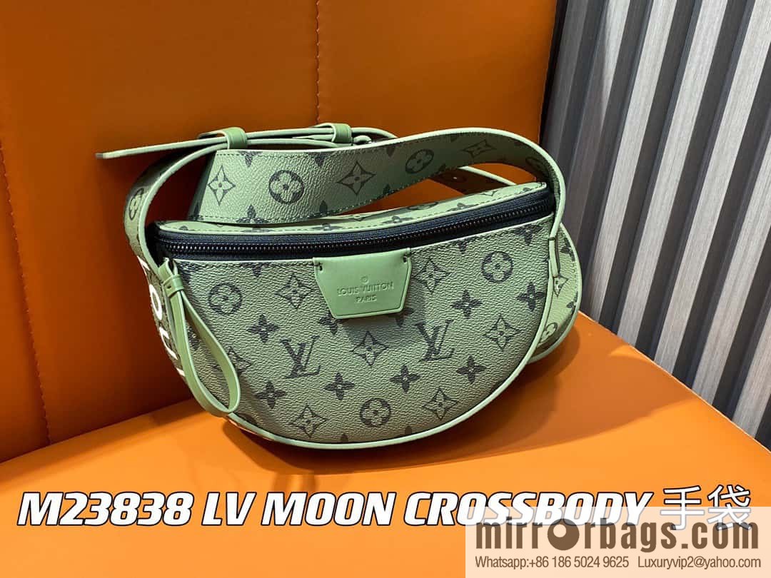 [Boutique‑grade] M23838 green, men's bag moon bag series LV MOON CROSSBODY handbag M23838 green flower