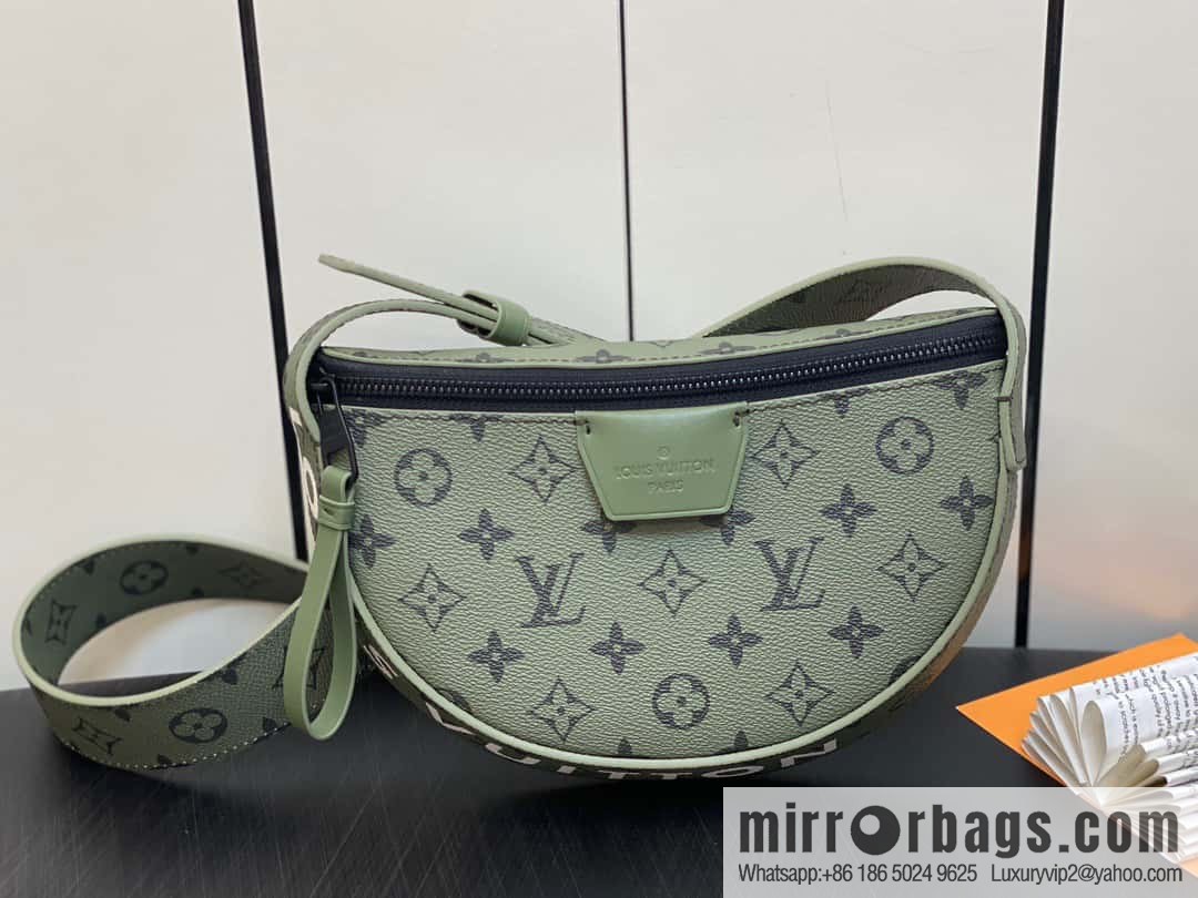 [Boutique‑grade] M23838 green, men's bag moon bag series LV MOON CROSSBODY handbag M23838 green flower