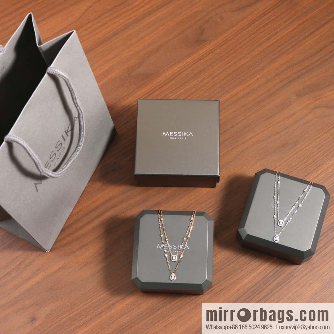 ☀️Messika MYTWIN Series Double Water Drop Rock Sugar Diamond Necklace