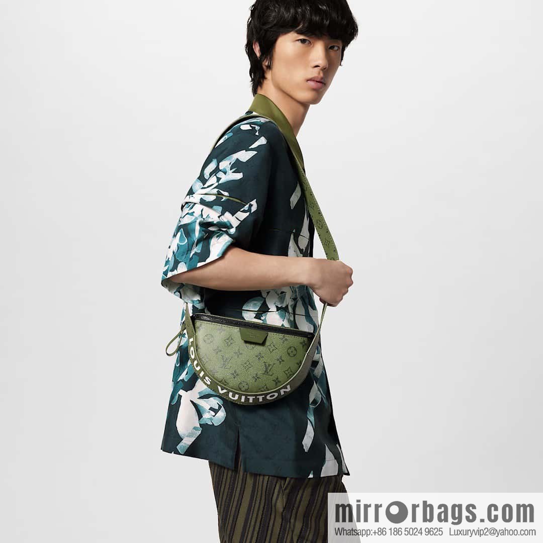 [Boutique‑grade] M23838 green, men's bag moon bag series LV MOON CROSSBODY handbag M23838 green flower