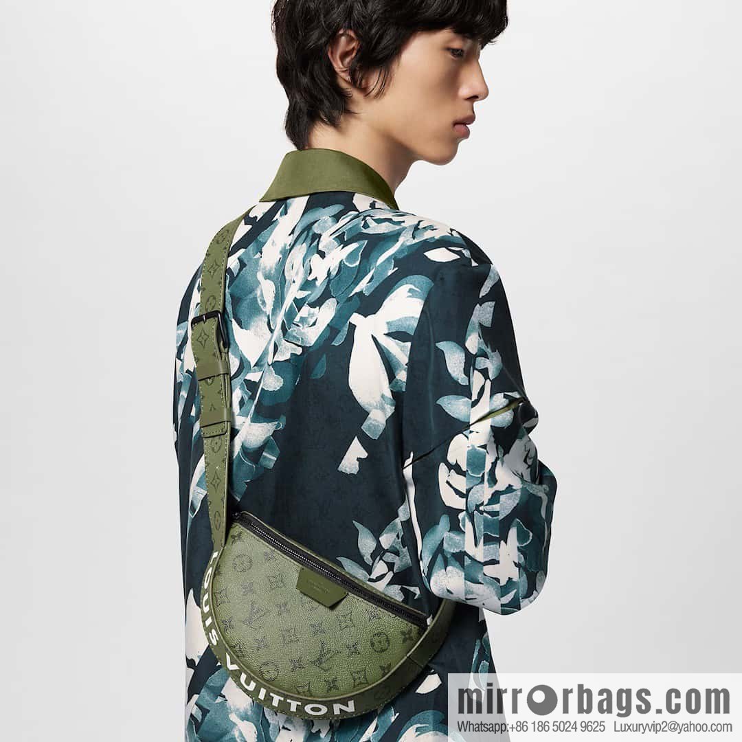 [Boutique‑grade] M23838 green, men's bag moon bag series LV MOON CROSSBODY handbag M23838 green flower